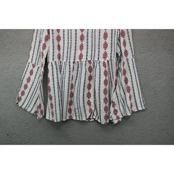 Promesa Aztec Bell Sleeves Tunic-Size Large Jrs.-Rayon-Tassels - Picture 11 of 11